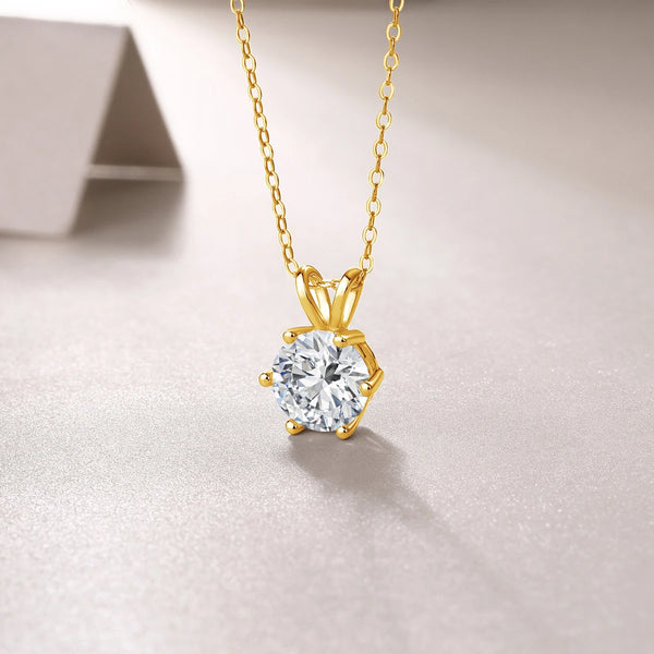 Radiant Gold Moissanite Necklace