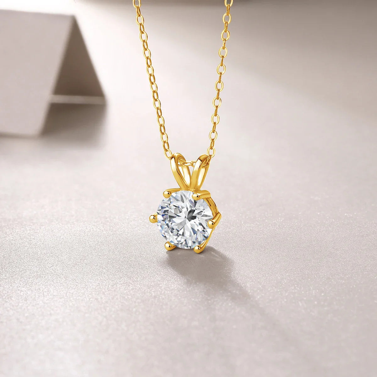 Radiant Gold Moissanite Necklace