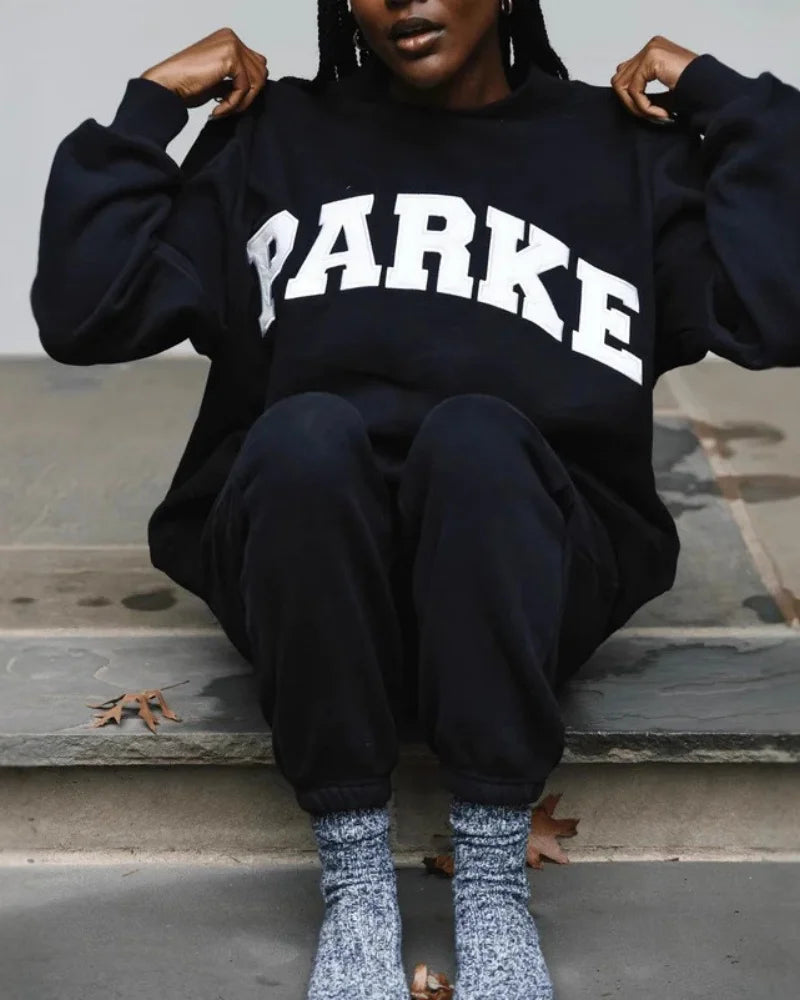 Trendy Women's Velvet Sweatshirt