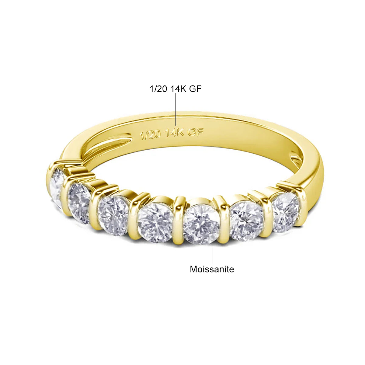 Sparkling Moissanite Gold Ring