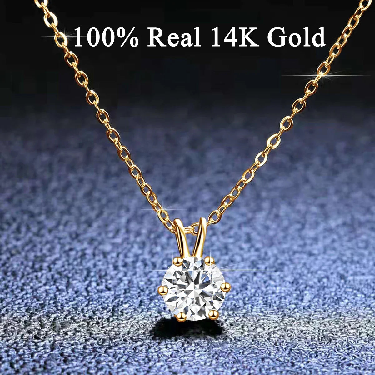Radiant Gold Moissanite Necklace