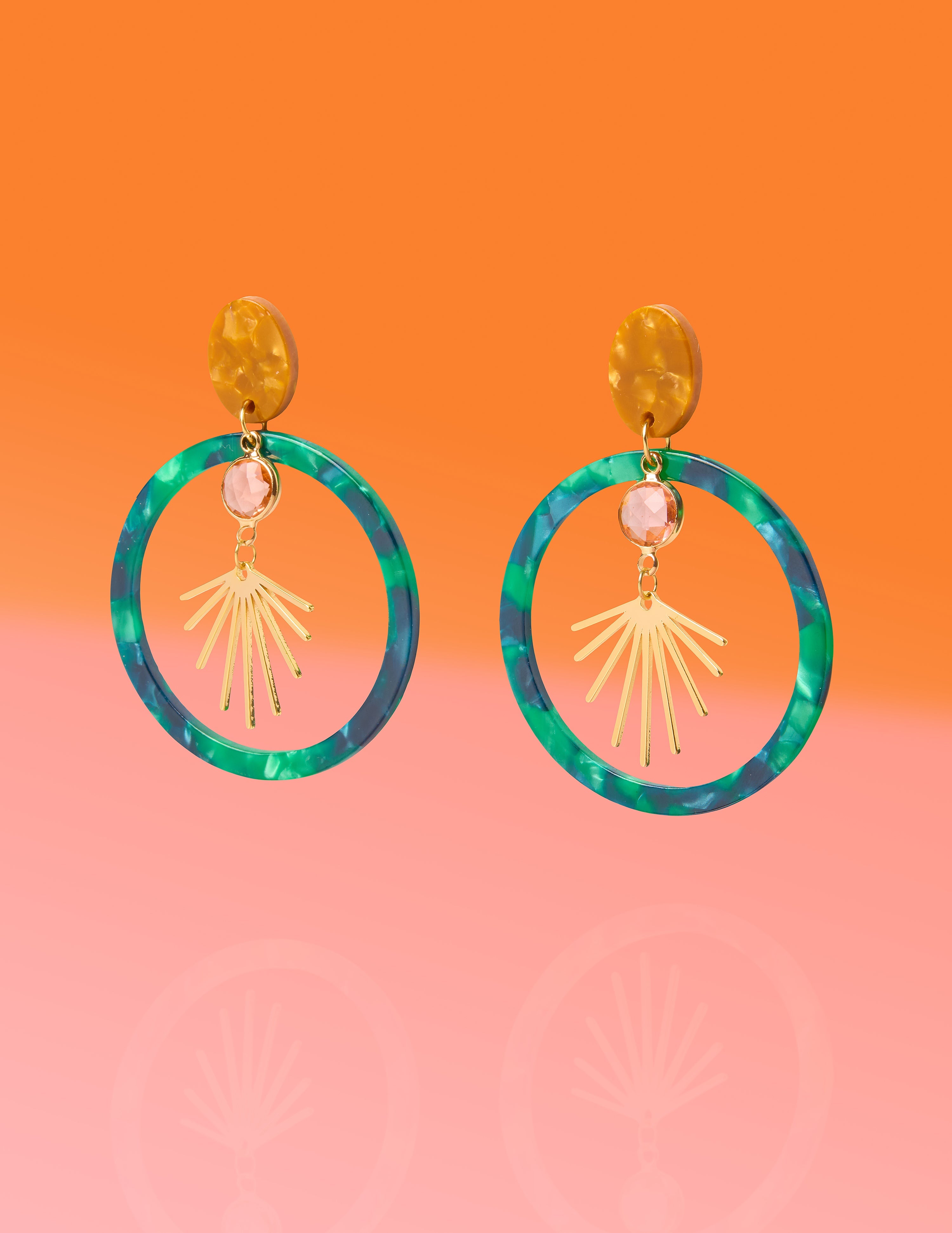 Glam Emerald Hoops