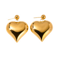 Trendy chic 18k Chunky Heart Dangle Earrings