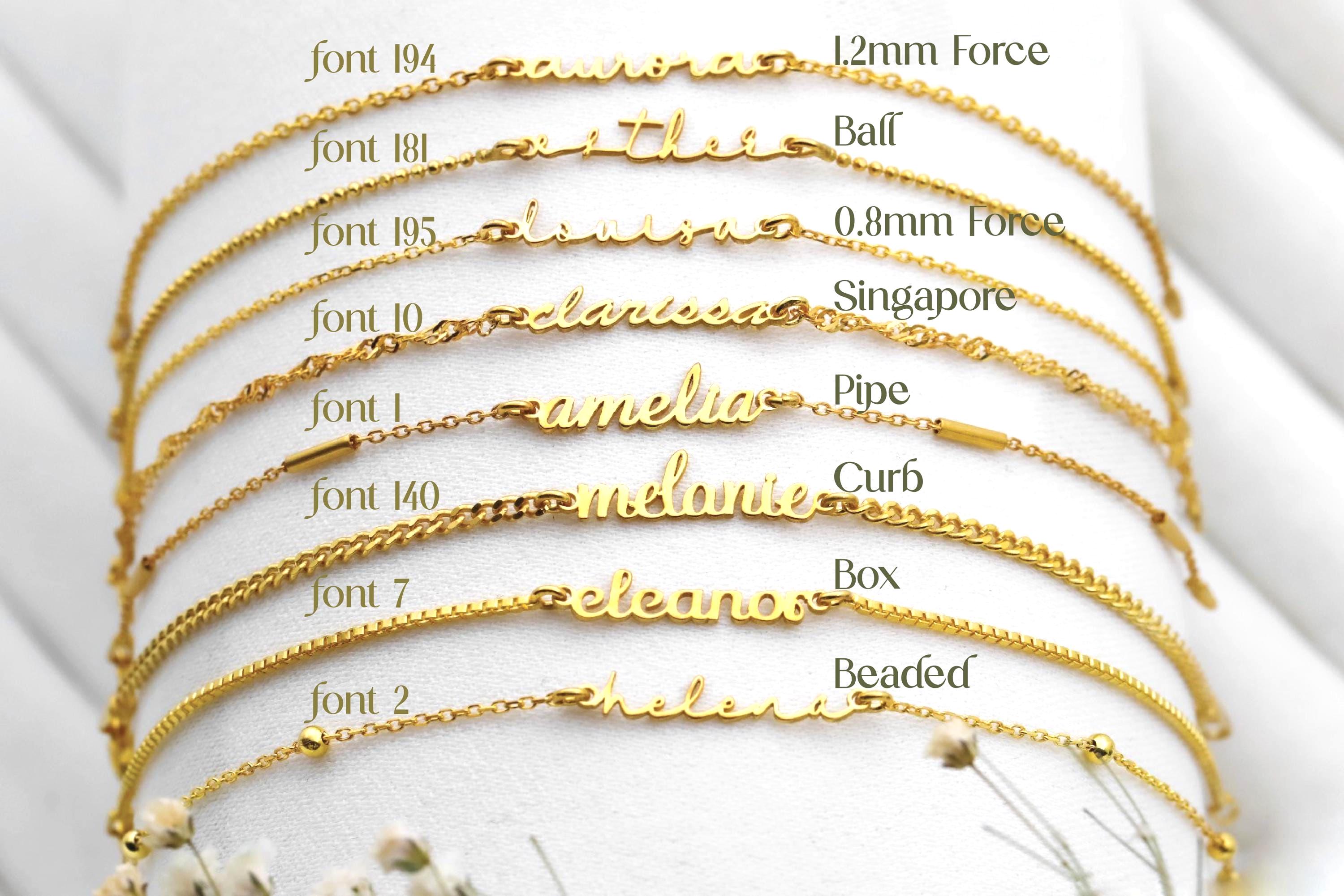 14K Gold Name Necklace - Customizable, Trendy, Chic