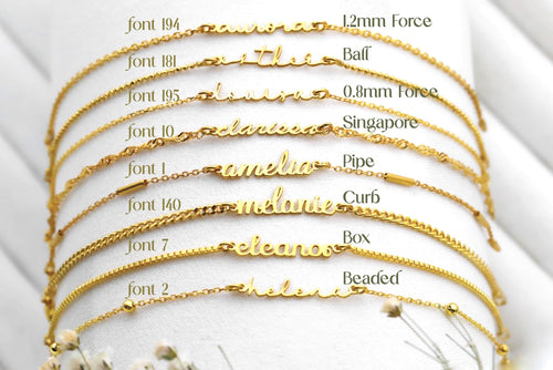 14K Gold Name Necklace - Customizable, Trendy, Chic